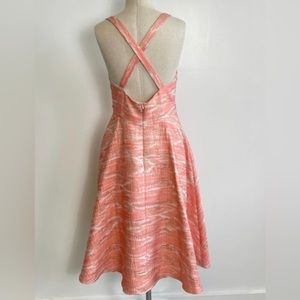 Hutch Tiffany Metallic Fit & Flare Holiday Dress Size 6 Criss Cross Back